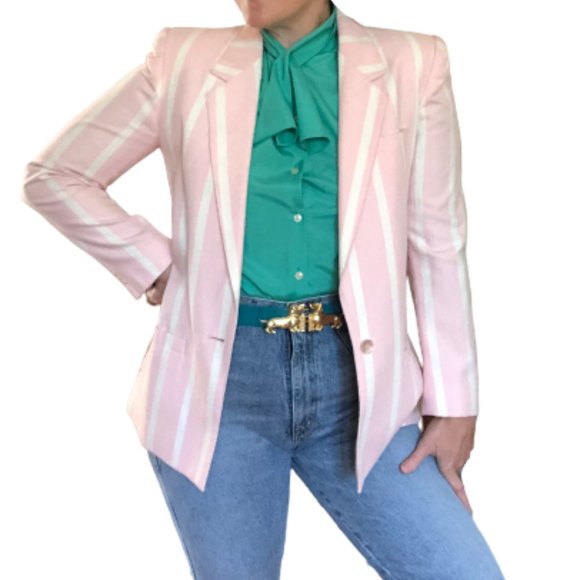 Vintage Turquoise Green PussyBow Blouse Chaus - Picture 11 of 16